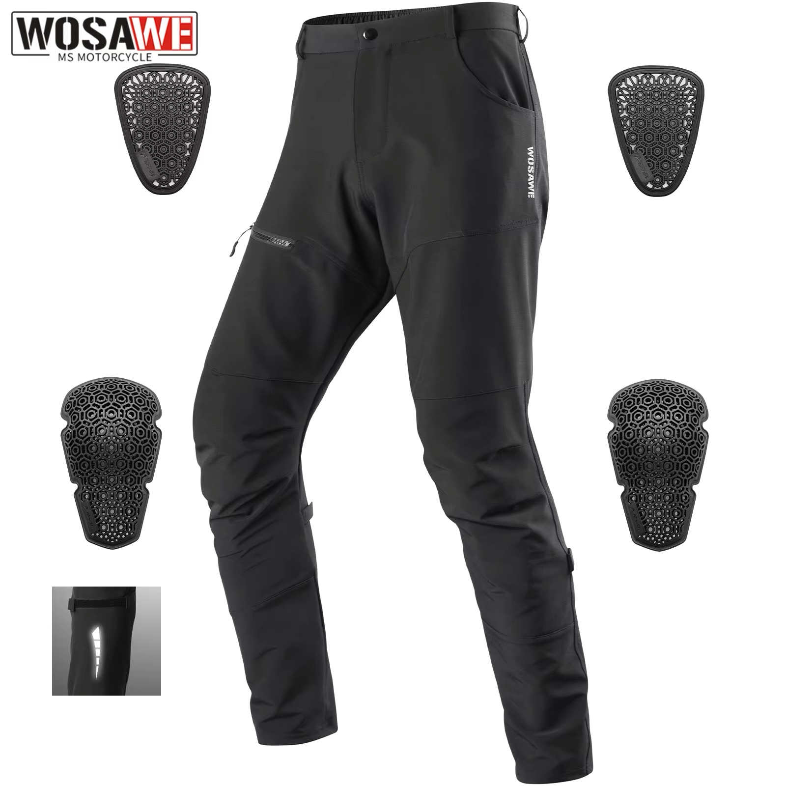 Motorcycle Gear Jeans - Pantalon de moto WOSAWE, pantalon de