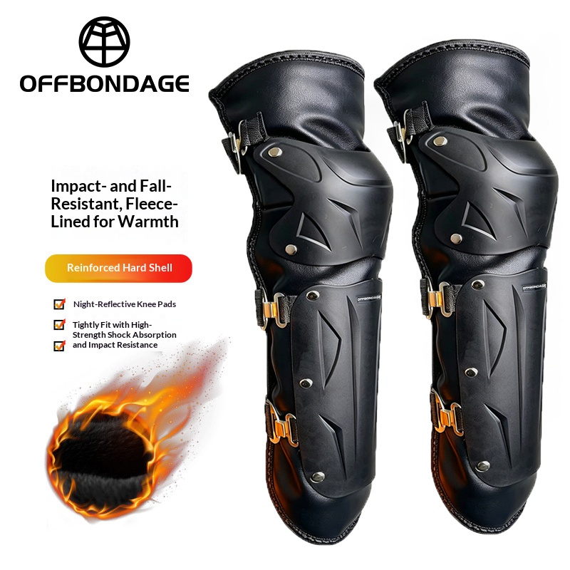 Knee Guard Hard - OFFBONDAGE Genouillères d'hiver chaudes pour moto,