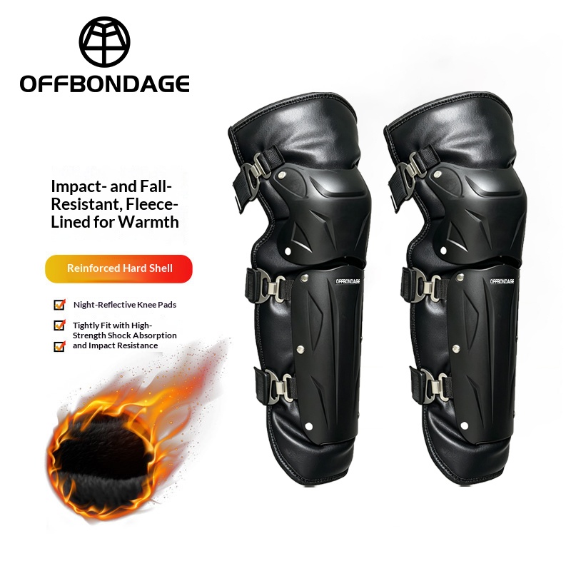 Knee Guard Hard - OFFBONDAGE Protège-genoux chauds pour moto d'hiver,