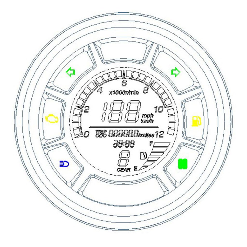 Motorcycle Gear Indicator - Compteur de vitesse numérique étanche pour
