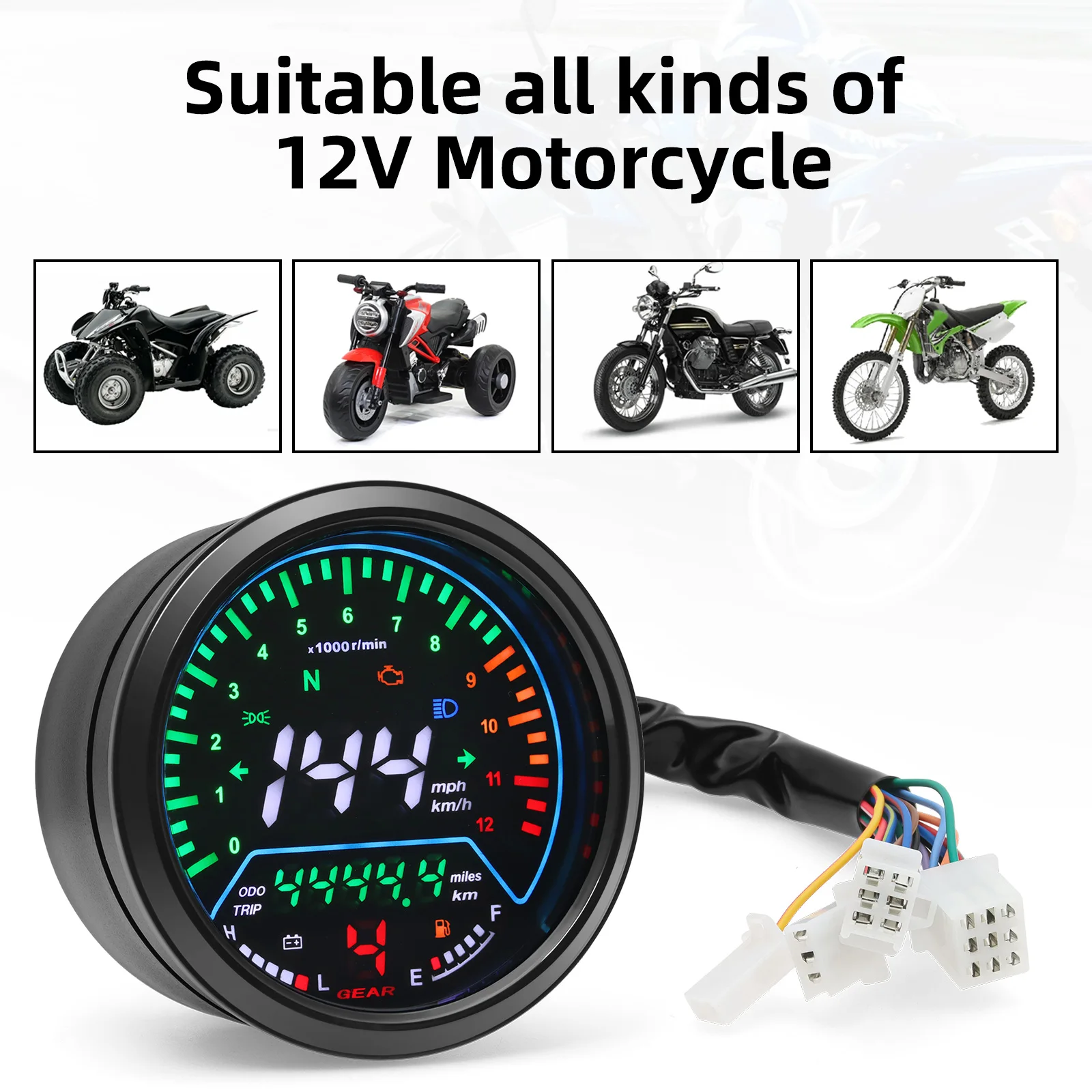 Motorcycle Gear Selector - Compteur de vitesse universel pour moto