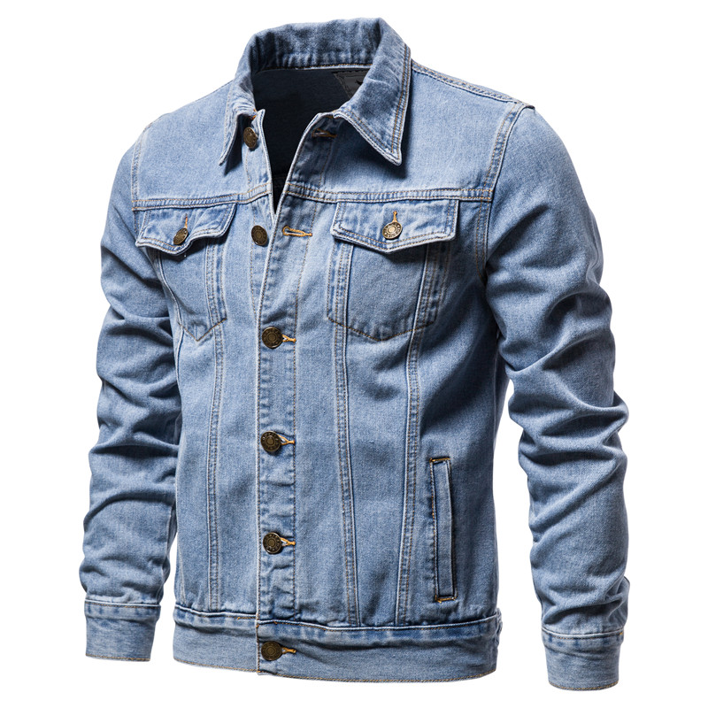 Motorcycle Gear Jeans - 2025 automne Hommes solide Denim vestes
