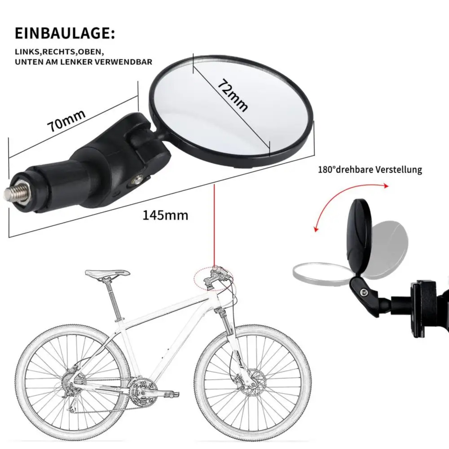 2 rétroviseurs de vélo HD pour - Mirror Extender Bar avis et prix